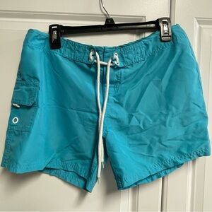 Tesla Rashguard Swimming Board Shorts Performance Surfista, Blue Medium Womens